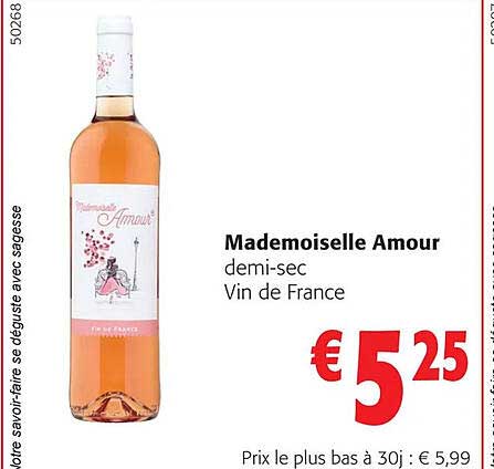 mademoiselle amour demi-sec vin de france