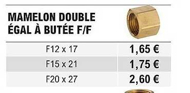 mamelon double égal à butée f/f
