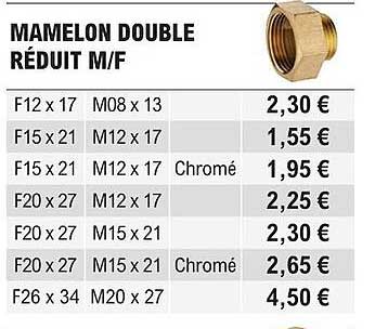 mamelon double réduit m/f