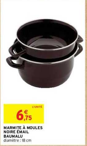 Marmite à Moules Noire émail Baumalu