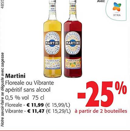 martini floreale ou vibrante apéritif sans alcool