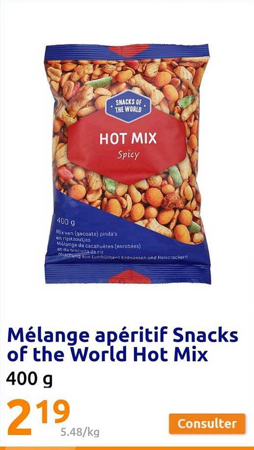mélange apéritif snacks of the world hot mix