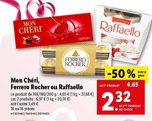 mon chéri, ferrero rocher ou raffaello