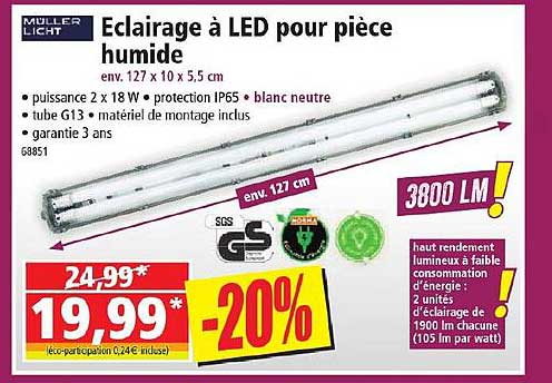 muller licht eclairage à led pour pièce humide