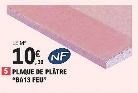 Nf Plaque De Plâtre "ba13 Feu"