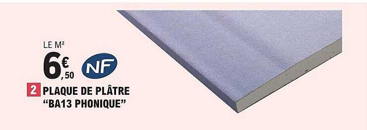 Nf Plaque De Plâtre "ba13 Phonique"