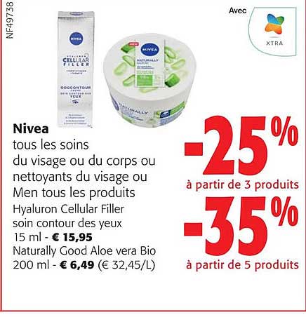 nivea les soins du visage ou du corps ou nettoyants du visage ou men