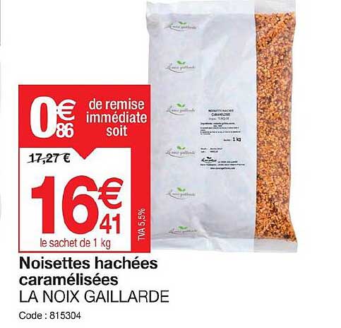 noisettes hachées caramélisées la noix gaillarde