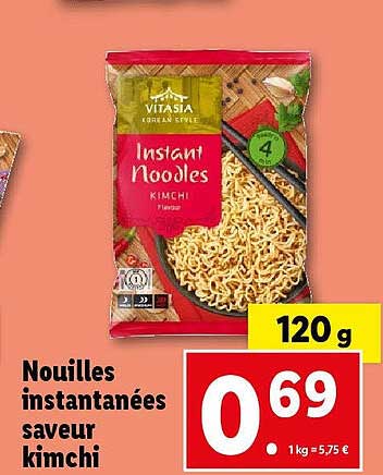 nouilles instantanées saveur kimchi vitasia