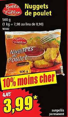 nuggets de poulet belle du vallon