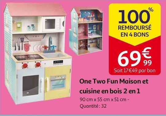 one two fun maison et cuisine en bois 2 en 1