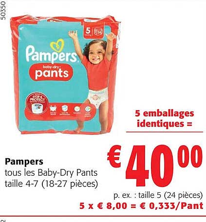 pampers tous les baby-dry pants
