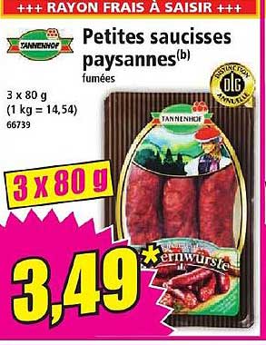 petites saucisses paysannes fumées tannenhof