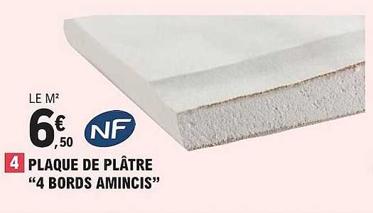 plaque de plâtre "4 bords amincis"
