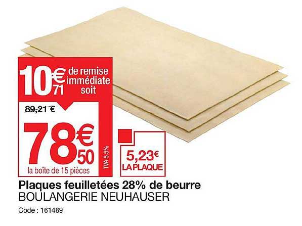 plaques feuilletées 28% de beurre boulangerie neuhauser