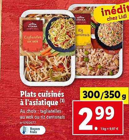 plats cuisinés à l'asiatique vitasia