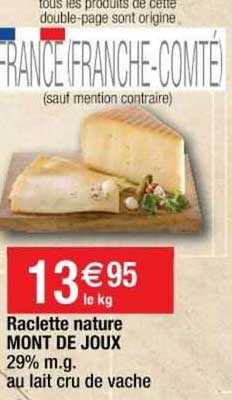 raclette nature mont de joux