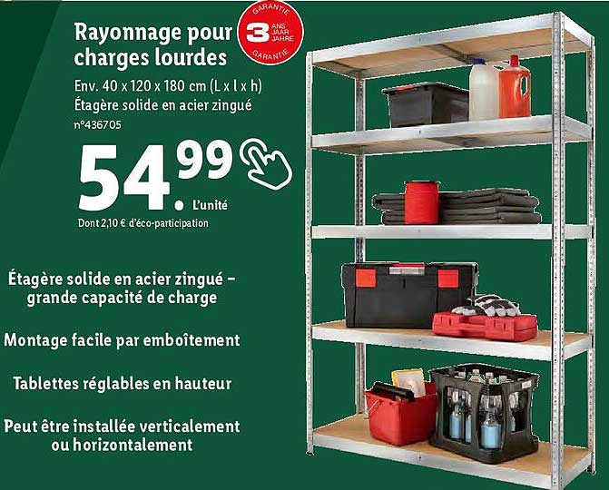 rayonnage pour charges lourdes