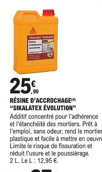 résine d'accrochage "sikalatex évolution"