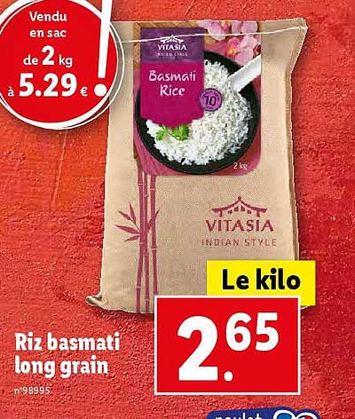 riz basmati long grain vitasia
