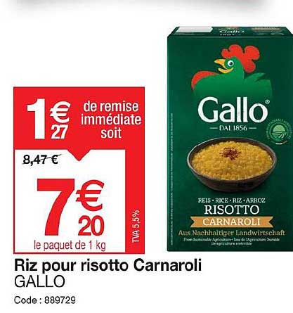 riz pour risotto carnaroli gallo