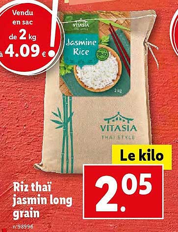 riz thaï jasmin long grain vitasia