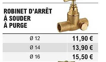Robinet D'arrêt à Souder à Purge