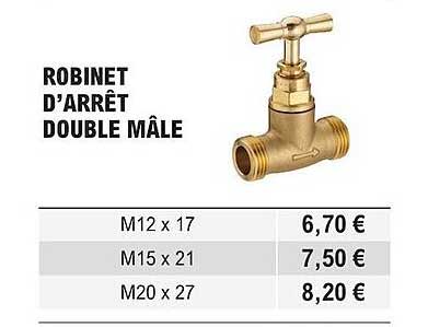 robinet d'arrêt double mâle