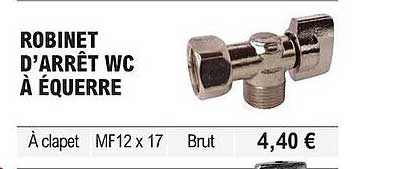 Robinet D'arrêt Wc à équerre