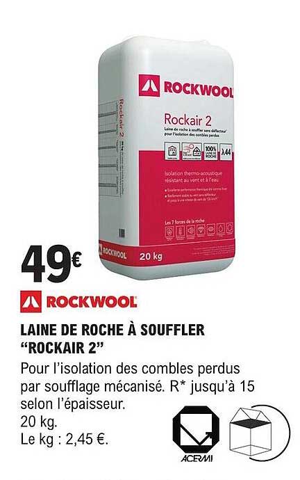 rockwool laine de roche à souffler "rockair 2"