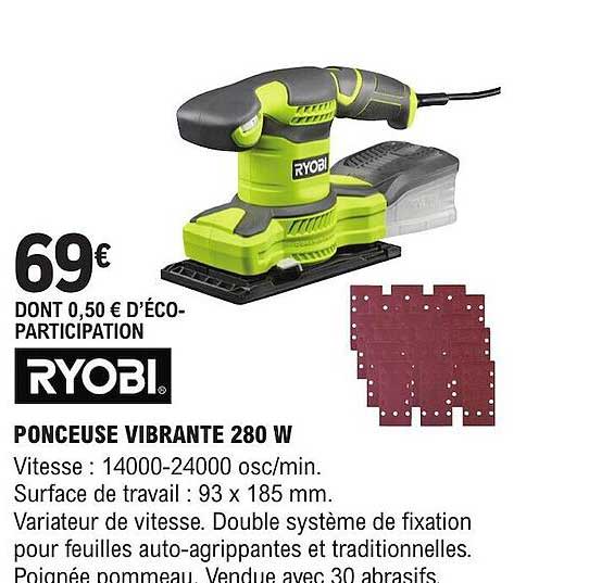 ryobi ponceuse vibrante 280 w