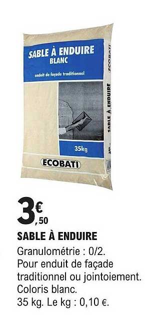 sable à enduire