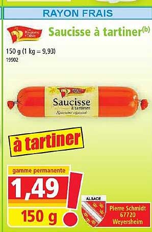 saucisse à tartiner pierre schmidt