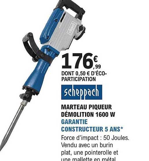 scheppach marteau piqueur démolition 1600w