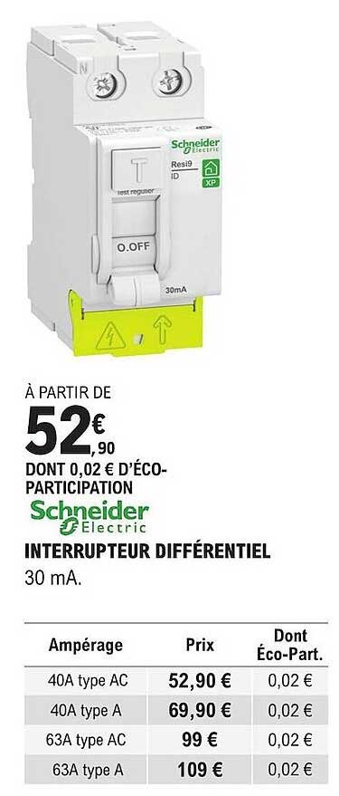 schneider interrupteur différentiel
