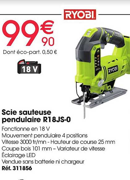 Scie Sauteuse Pendulaire R18js-0 Ryobi