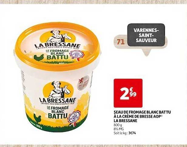 seau de fromage blanc battu à la crème de bresse aop la bressane