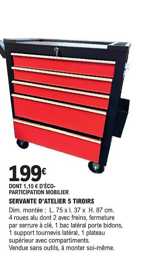 Servante D'atelier 5 Tiroirs