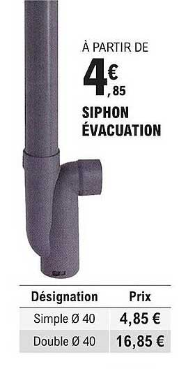 siphon évacuation