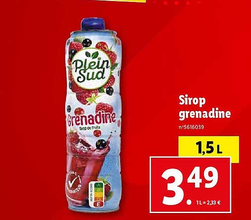 Sirop Grenadine Plein Sud