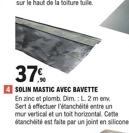 solin mastic avec bavette