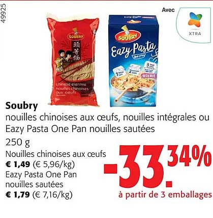 soubry nouilles chinoises aux œufs, nouilles intégrales ou eazy pasta one pan nouilles sautées