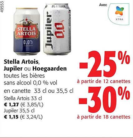 stella artois, jupiler ou hoegaarden