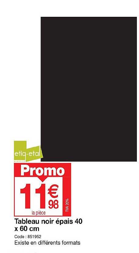 tableau noir épais 40 x 60 cm etiq-etal