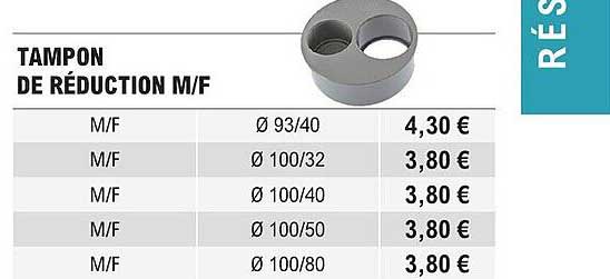 tampon de réduction m/f