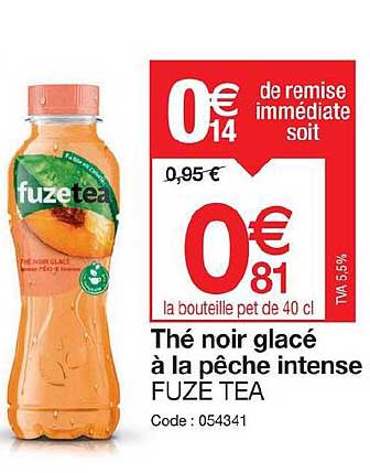 Thé Noir Glacé à La Pêche Intense Fuzetea