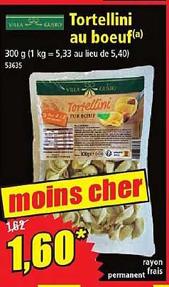 tortellini au bœuf villa gusto