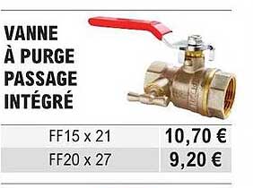 vanne à purge passage intégré
