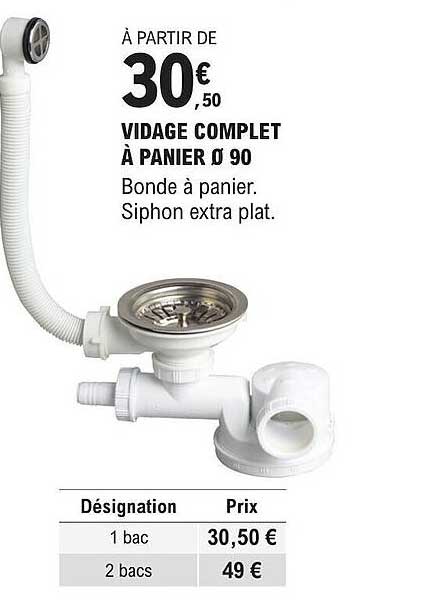 vidage complet à panier ø 90