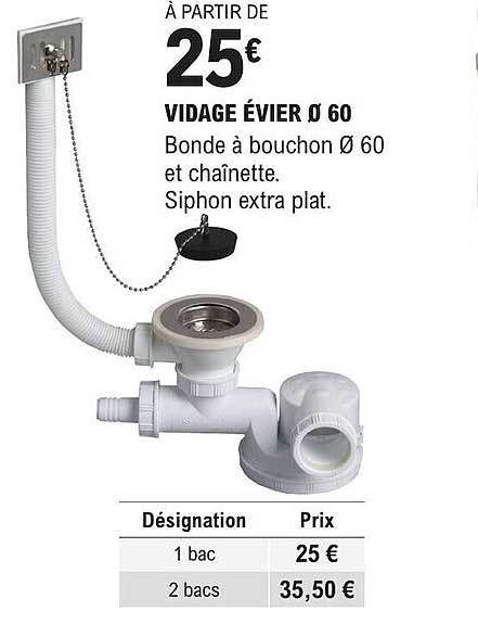 vidage évier ø 60